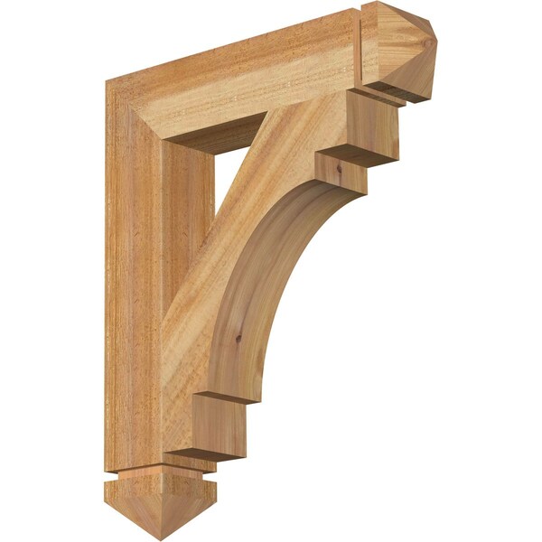Ekena Millwork Merced Arts & Crafts Rough Sawn Bracket, Western Red Cedar, 4"W x 20"D x 24"H BKT04X20X24MRC03RWR - main